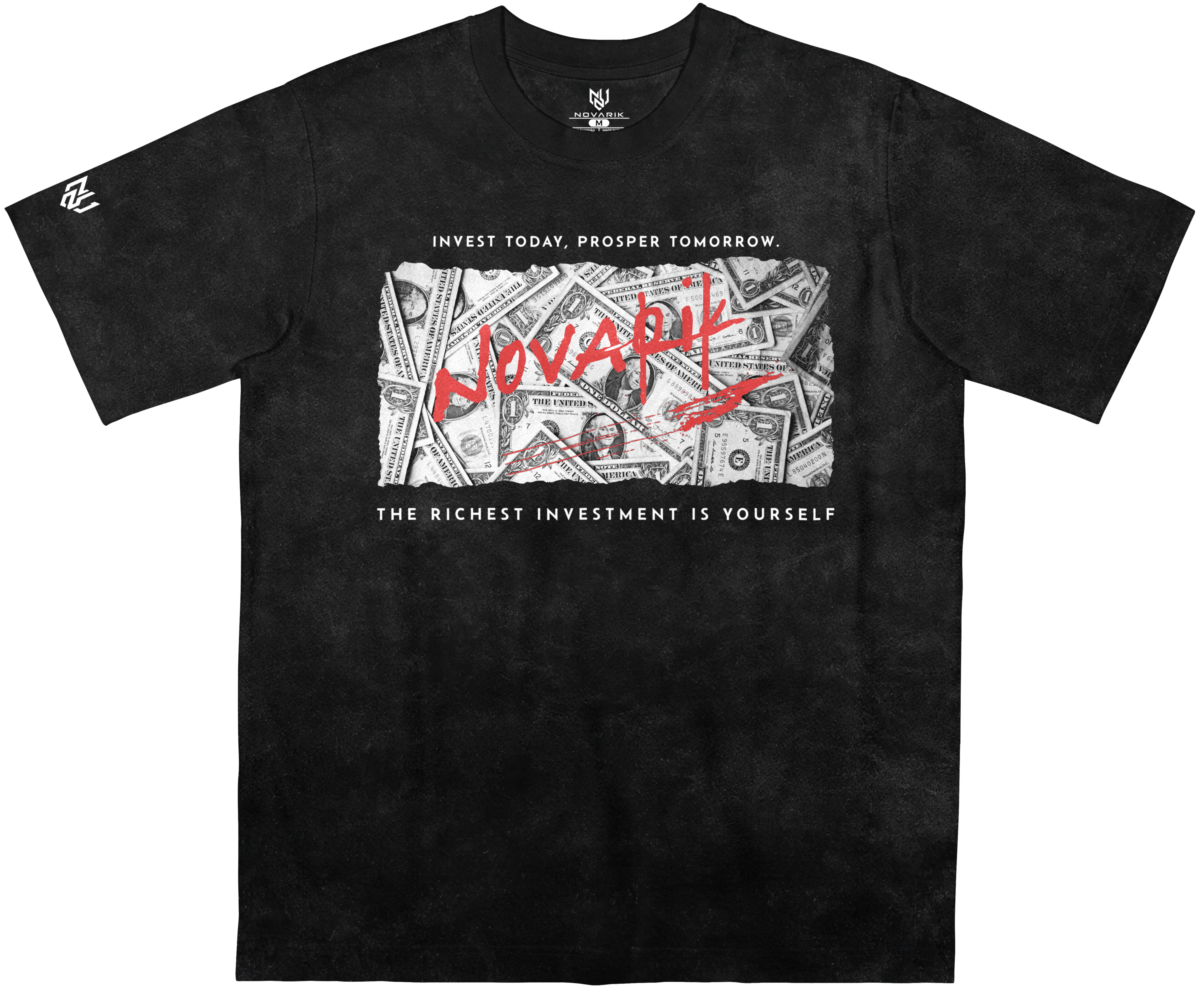 Camiseta Wealth Preta Estonada